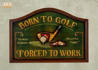 Εγχώριων ντεκόρ παλαιά ξύλινα τοίχων σημαδιών γκολφ κλαμπ τοίχων τέχνης σημάδια τοίχων γκολφ σημαδιών τρισδιάστατα