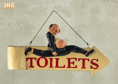 Ο αστείος τοίχος ρητίνης ειδωλίων αγαλμάτων Polyresin σημαδιών τουαλετών τοποθέτησε το ντεκόρ σημαδιών φραγμών σημαδιών