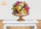 Τα πληρωμένα χρυσά βάζα γαμήλιων κεντρικών τεμαχίων φίμπεργκλας φύλλων επιτραπέζια/λουλούδι κυλούν το μέγεθος 2