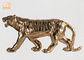 Μεγάλο βγαλμένο φύλλα χρυσός επιτραπέζιο άγαλμα γλυπτών τιγρών ειδωλίων Polyresin ζωικό