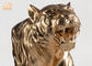 Μεγάλο βγαλμένο φύλλα χρυσός επιτραπέζιο άγαλμα γλυπτών τιγρών ειδωλίων Polyresin ζωικό