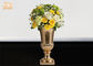 Μικρή επιτραπέζιων βάζων φίμπεργκλας λουλουδιών εσωτερική χρήση δοχείων φυτού φύλλων δοχείων χρυσή