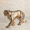 Lifesize ρητίνης τιγρών αγαλμάτων χρυσή εσωτερική διακόσμηση ειδωλίων φίμπεργκλας ζωική