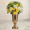 Επεξεργασμένο χέρι λαμπρό χρυσό χρώμα καλλιεργητών φίμπεργκλας δοχείων λουλουδιών