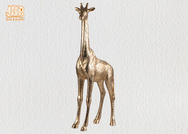 Χρυσό Giraffe φίμπεργκλας φύλλων γλυπτό που στέκεται το ζωικό επιτραπέζιο άγαλμα ειδωλίων